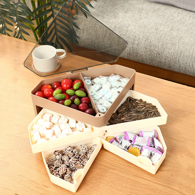 

Diamond-Shaped Multifunctional Candy Tray Storage Tray Rotating Tray for Home LB88