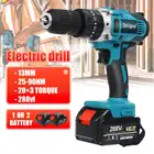 Беспроводная электрическая дрель Drillpro 3 в 1, двухскоростная ударная отвертка, электроинструмент с литий-ионной батареей 15000Amh