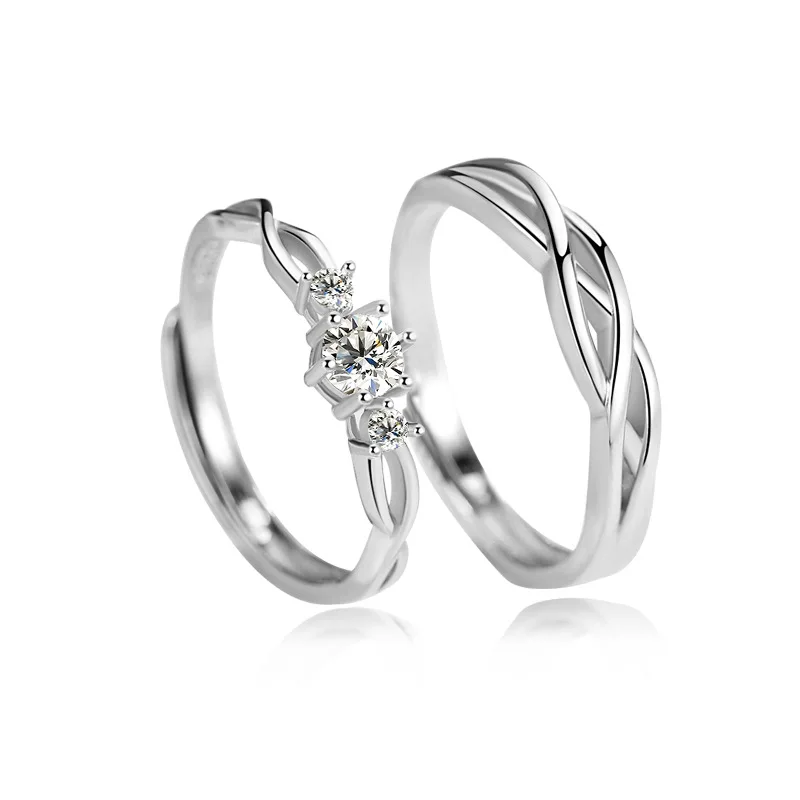 Настоящее серебро 925 пробы обручальные кольца с бриллиантами для женщин|Кольца| |