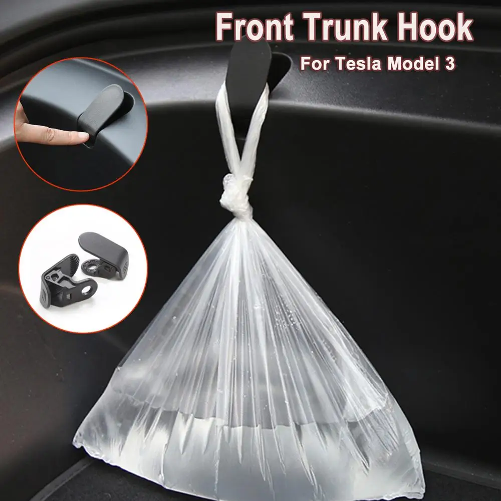 

2Pcs Front Trunk Hook For Tesla Model 3 Car Cargo Rear Trunk Bag Hook Holder Hanger Accessories