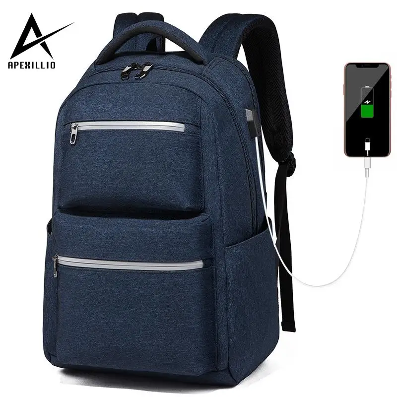 

New men's fashion backpack men's multi-function casual computer bag simple college students USB waterproof backpack