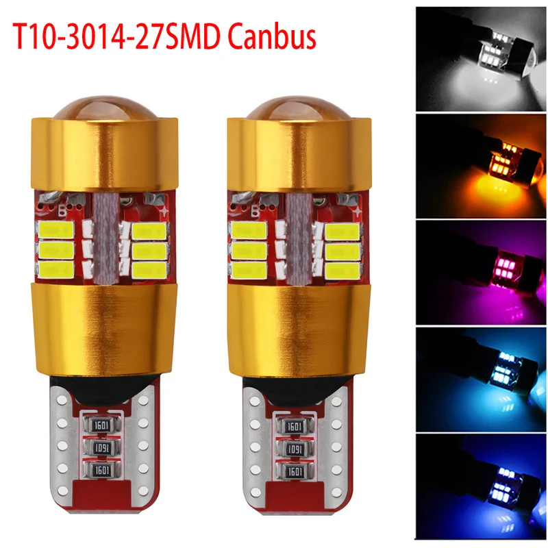 2x T10 W5W 4014 27 SMD 194 501 лампы автомобилей Canbus светодиодный светильник s подкладке