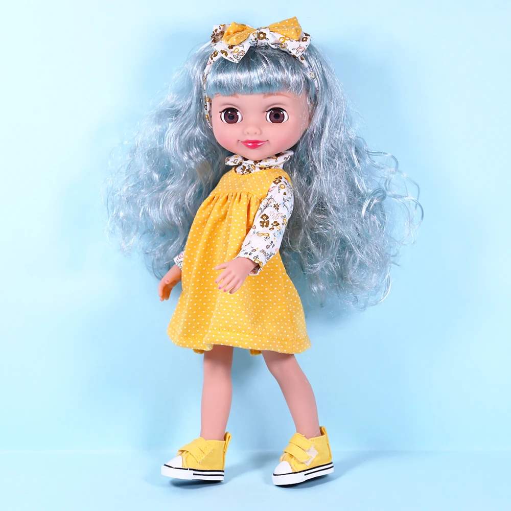 

35CM Full Silicone Princess Dolls Movable Eyes Slim Girl Doll DIY Dress Up Toys For Girls With Make Up