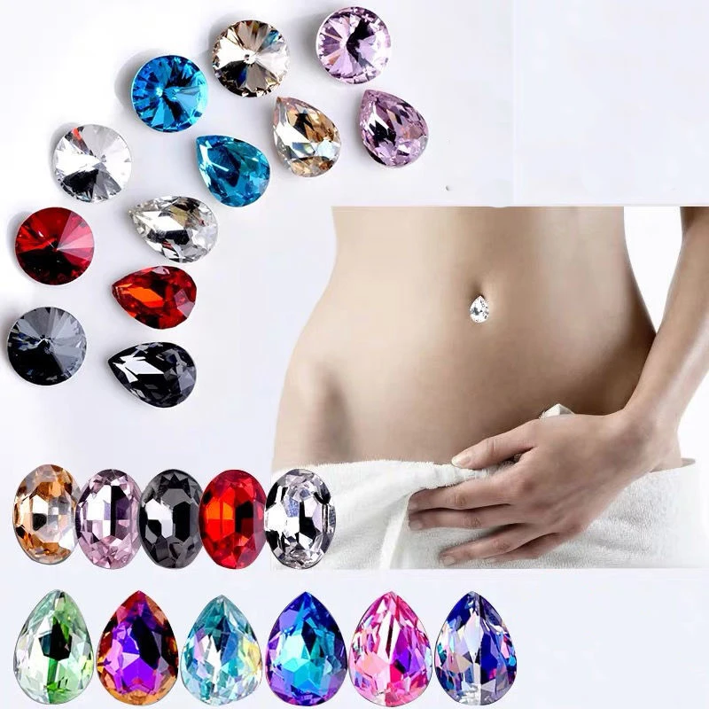 

Gift Give Away 60 Stickers Without Piercing Charms Crystals Belly Button Nails DIY Rhinestone Women Sexy Dance Body Jewelry