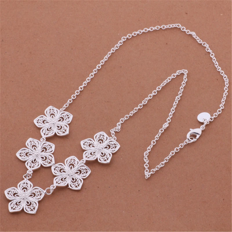 Комплект ювелирных изделий Charmhouse из чистого серебра для женщин браслет с цветами