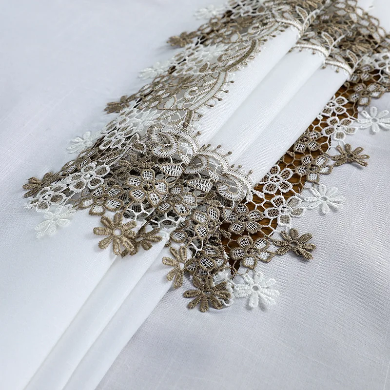 

2021 New Cloth Lace Tablecloth Tea Table Dust Cover Polyester Linen Table Tablecloth Round Table Cloth