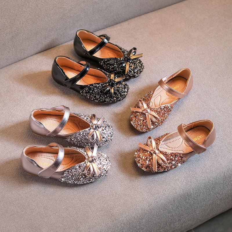 Весенняя детская обувь с бантом Платье принцессы для маленьких девочек Детская