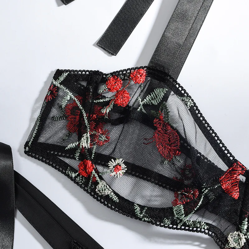 

Women's Underwear Half Cup Push Up Sexy Lingerie Embroidery Brassiere Thin Comfortable Sexy Underwear Lace Bras