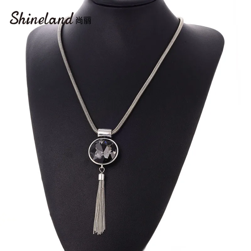 Shineland дешевые оптовые массивные длинные женские подвески с кисточками и