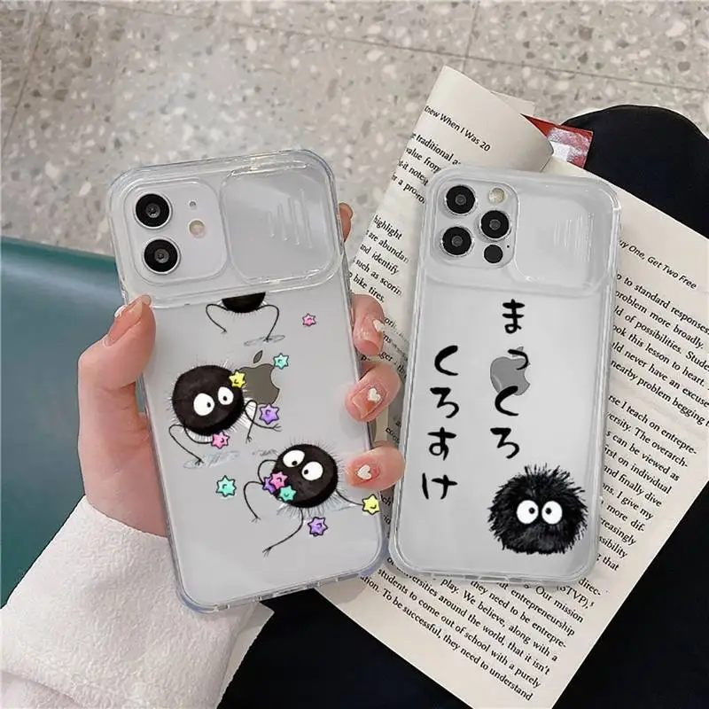 

Studio Ghibli Spirited Away Phone Case transparent For iPhone 7 8 11 12 X XS XR MINI Pro Max Plus Slide Camera Lens Protect