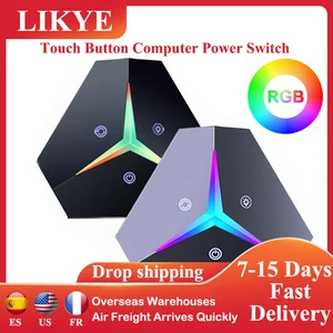 new pc power switch button rgb case computer power supply buttonrestart lighting for desktop gaming equipment button for pc usb free global shipping