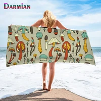 darmian hot sell cartoon mushrooms pattern bath towels microfiber beach towel adult children home textile face hair hand towels