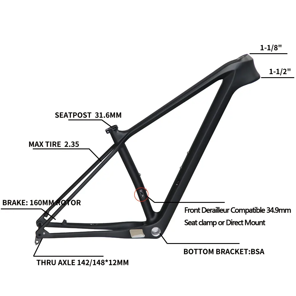 Рама для горного велосипеда из углеродного волокна Spcycle 29er рама 148x12 мм Boost 15/17/19