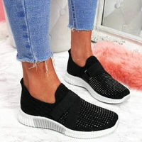 women casual shoes spring crystal solid female mesh sneakers casual flat shoes women flats ladies sport shoes white