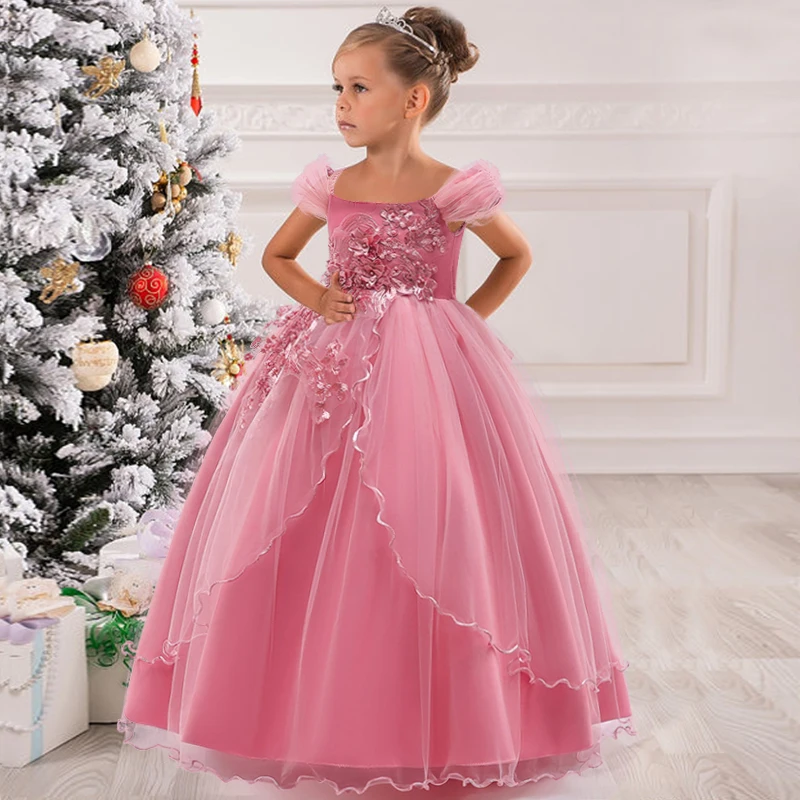 2022 Summer First Bridesmaid Dress Party Kids Dresses For Girls Costume Vestidos Princess Girl Wedding Gown 10 12 14 Years | Детская