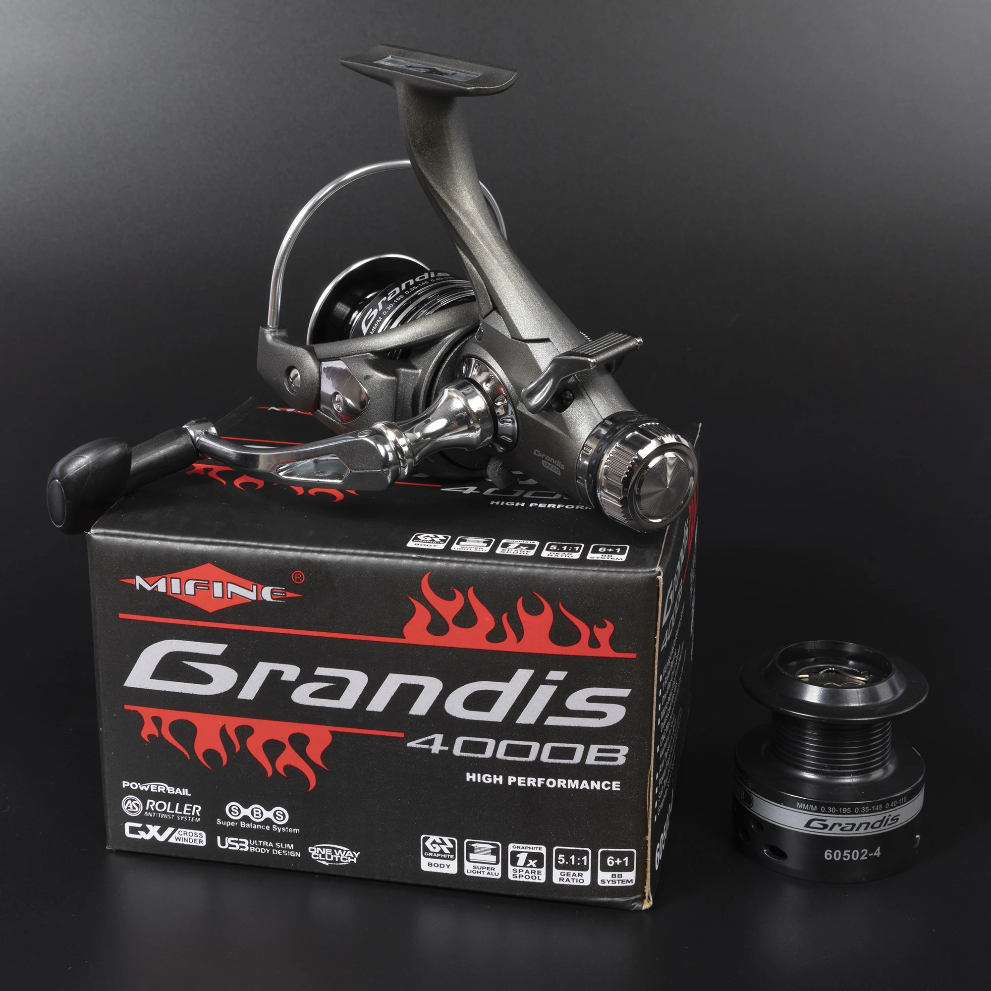 

MIFINE Grandis Double Brake 10KG Fishing Reel With Extra Spool Front Rear Drag System Gear Ratio 5.1:1 Carp Spinning Reel