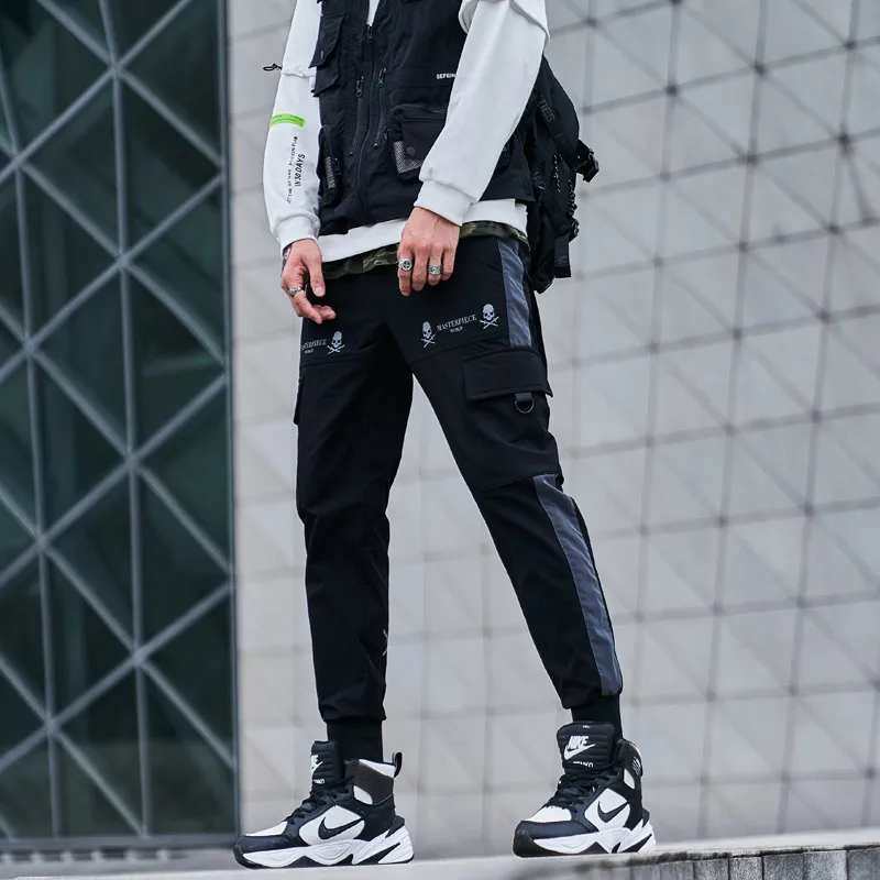

Мужские модные повседневные брюки для бега в стиле хип-хоп 2021 мужские модные Универсальные брендовые свободные уличные спортивные брюки с ...