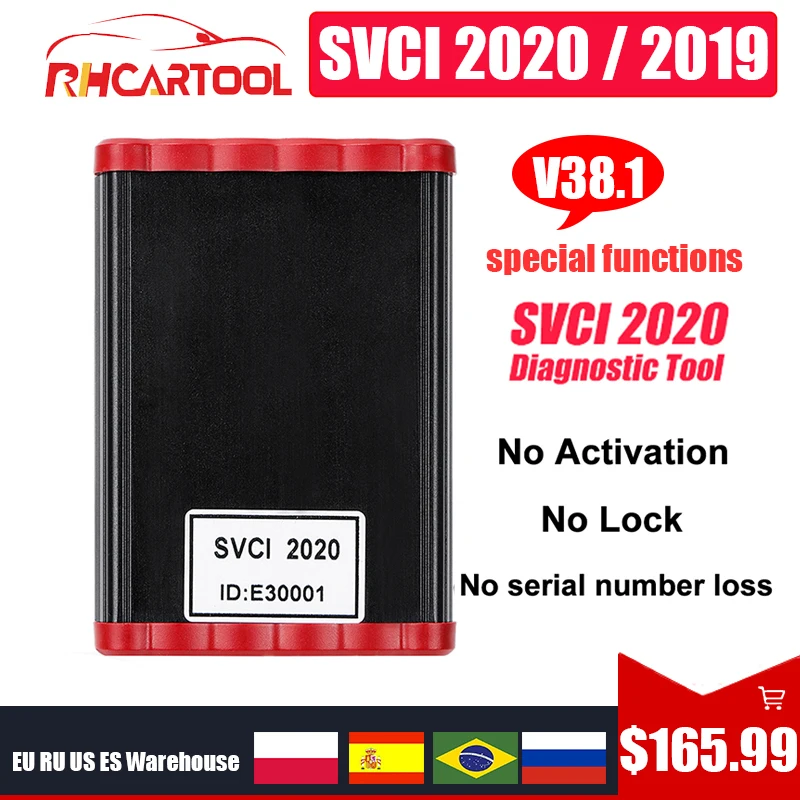 

Программатор ключей OBD2 SVCI 2020, V38.1, OBD2, функция SVCI VVDI2, V2014, SVCI 2018, без ограничений, обновление командира SVCI abrites