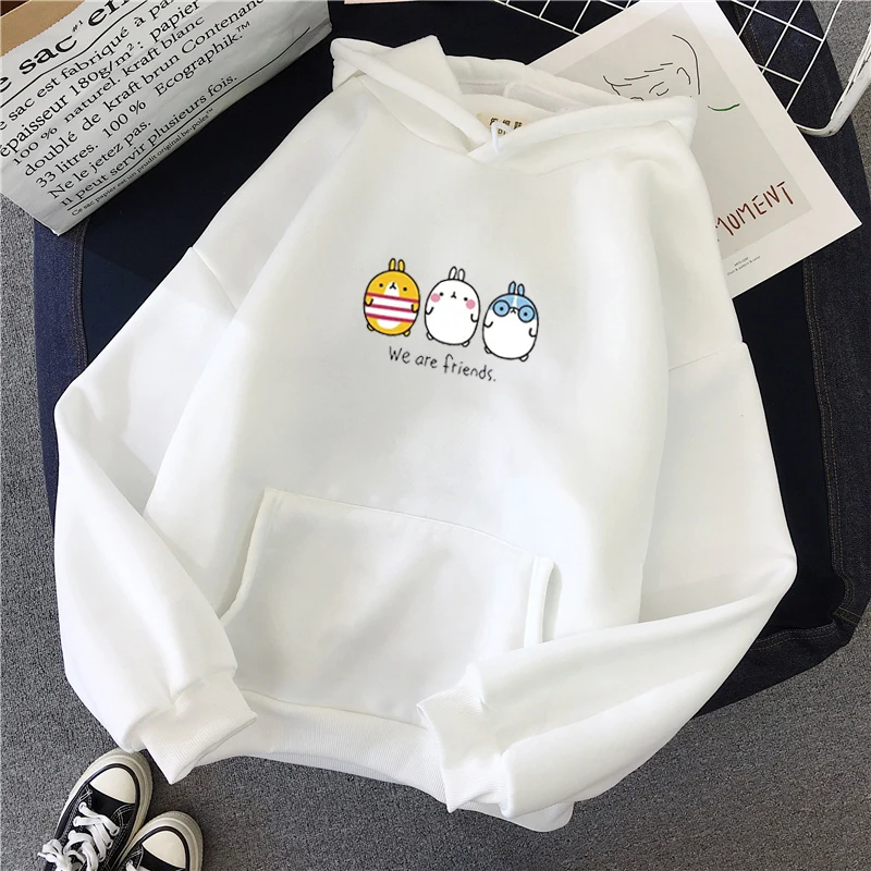 Shellsuning Kawaii/Женская толстовка с изображением трех кроликов топы мультяшным