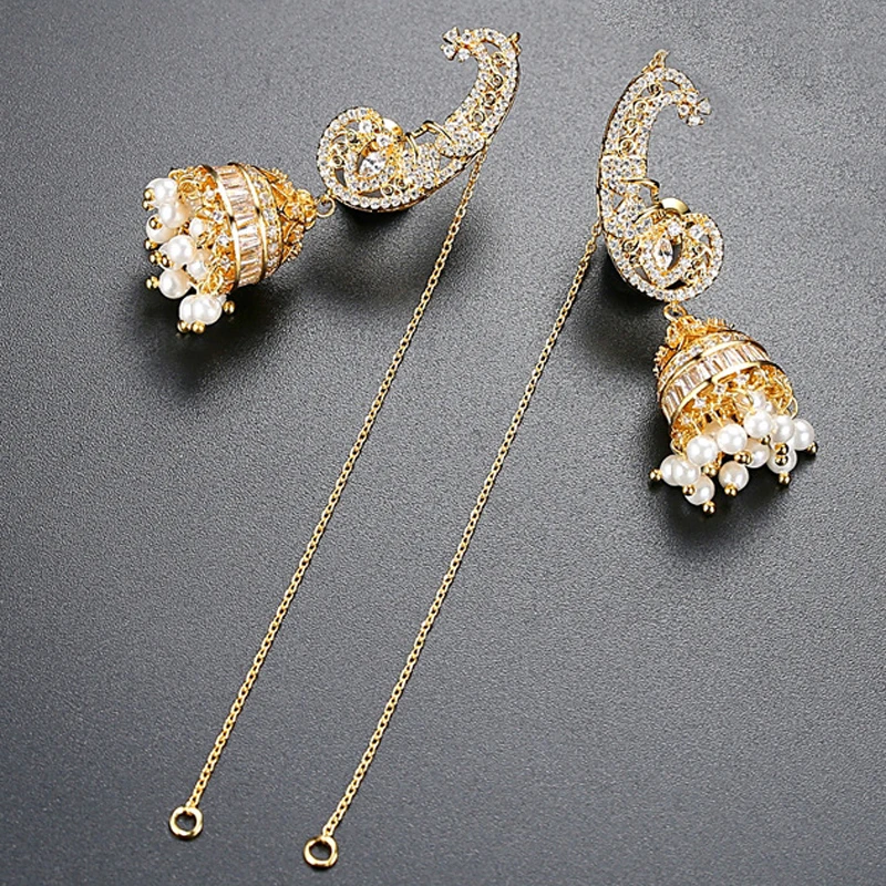 Винтажные богемные циркониевые бусины кисточки Висячие этнические Jhumka Jhumki