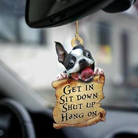 auto accessory puppy ornament get in sit down shut up animal two sided french bulldog lover gifts for funny car hanging decor