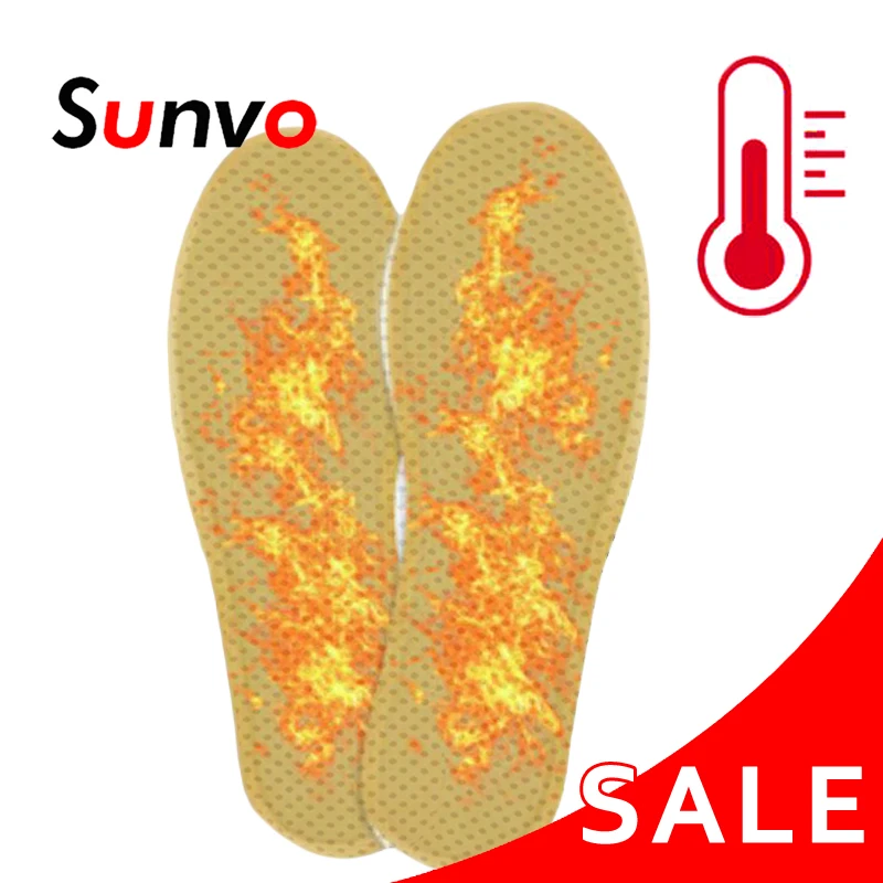Sunvo, Самонагревающиеся стельки, зимняя теплая обувь с подогревом, колодки для мужчин и женщин, теплая рефлексологическая натуральная турмалиновая стелька