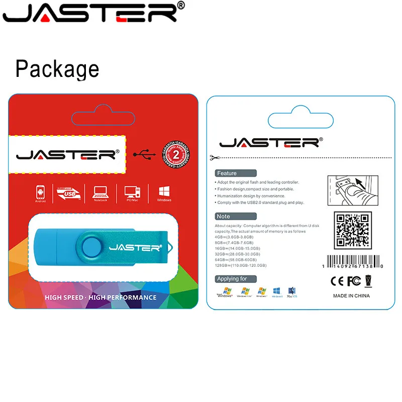 Высокоскоростной OTG USB флеш накопитель JASTER флэш на 16 ГБ Usb диск 32 64 128 флешка 3 0 для
