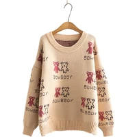 womens cartoon embroidery harajuku cute knitted sweaters 2020 winter girls jacquard sweater knit pullover 2010652