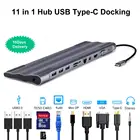 11 в 1 Тип c док-станция Алюминий к HDMI-Совместимость кард-ридер RJ45 PD usb c концентратор usb