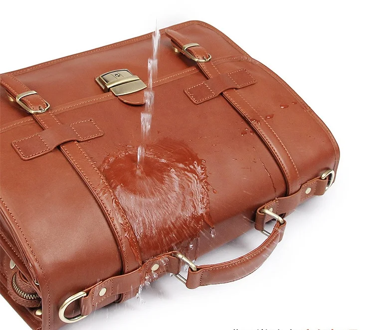 MAHEU Luxury Designer Leather Briefcase Mans Male Genuine Leather Business Bag Brown Leather Briefcase Bag For Laptop Notebooks
