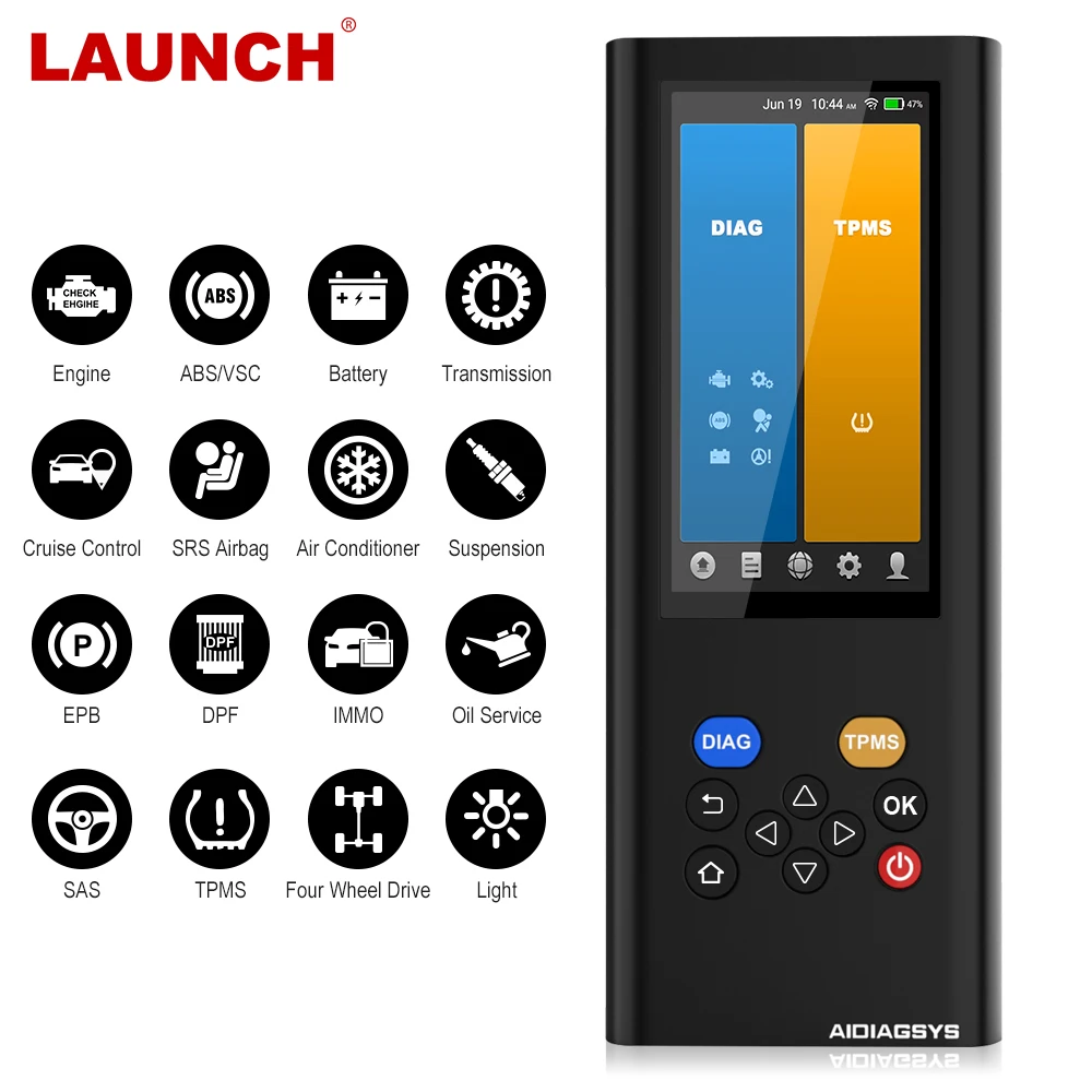 LAUNCH AIDIAGSYS OBD2 автомобильный сканер ABS EPB DPF Сброс масла TPMS программа полные системы