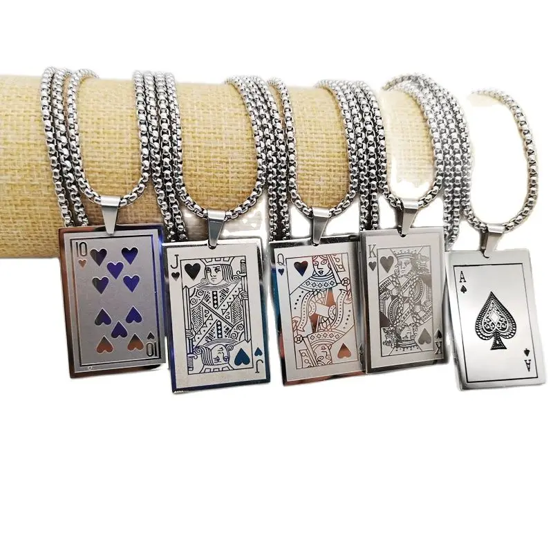 Модные ювелирные изделия из нержавеющей стали подвеска в виде покера