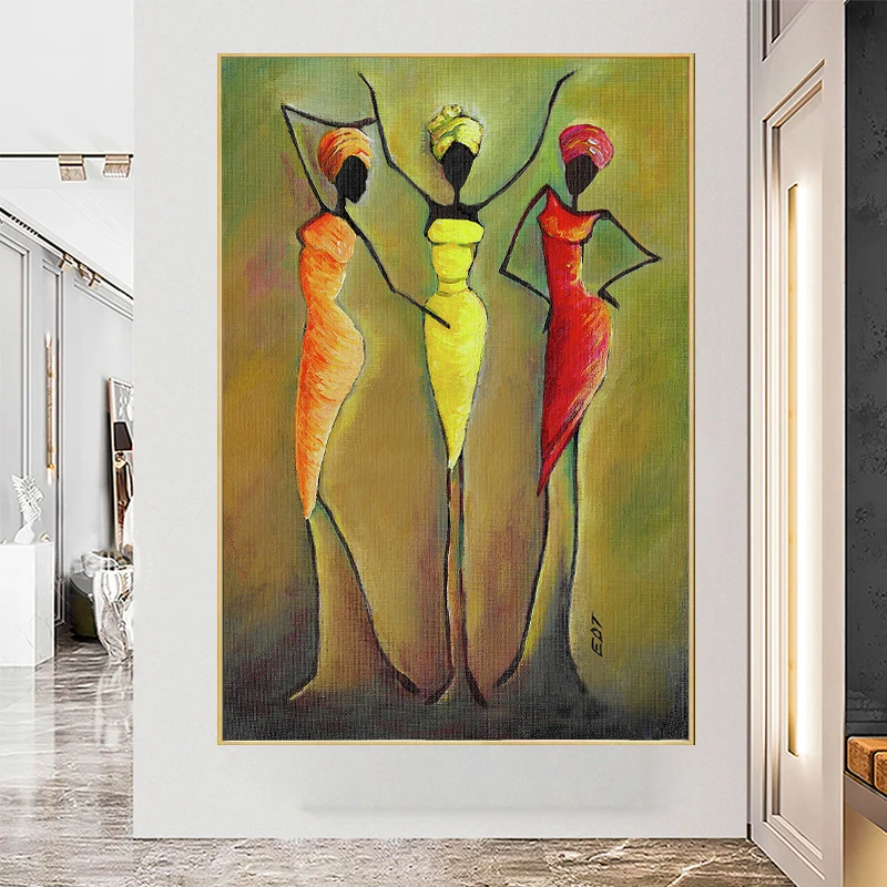 

Black Dancing African Woman Posters Prints on Canvas Painting Abstract Decorative Wall Art Picture for Living Room Home Cuadros