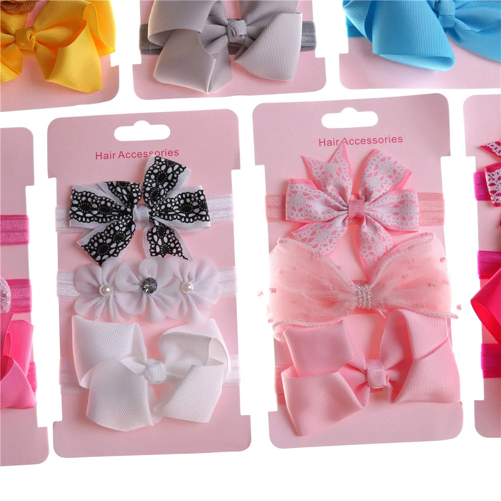 3 uds. Ni&ntilde;os ni&ntilde;a diadema el&aacute;stica Floral ni&ntilde;as lazo diadema accesorios feliz-4