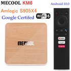 5 шт., ТВ-приставка Mecool KM6 Deluxe, Android 10,0, Amlogic S905X4, 4 ГБ, 64 ГБ, двойной Wi-Fi, 6 BT 5,0, 1000 м, сертифицированный Google медиаплеер