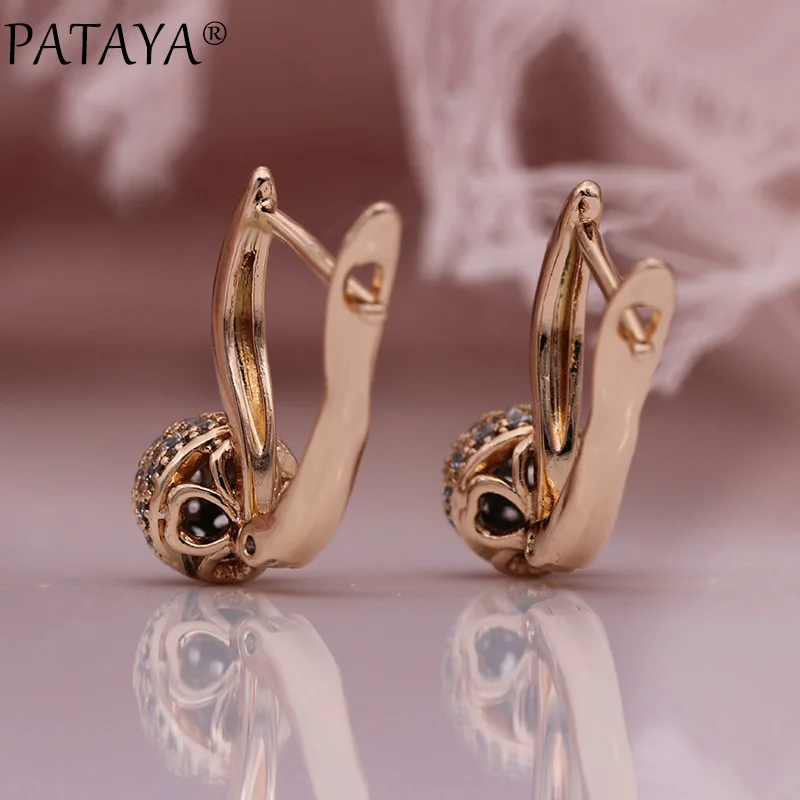 Серьги подвески из розового золота 585 пробы с микровоском|Серьги-подвески| |