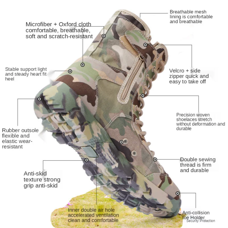 

2021 Daiwa Summer Outdoor Men Shoe Fishing Boot High Leather Combat Boots Waterproof Non-slip Wearable Fishing Trekking Sneakers