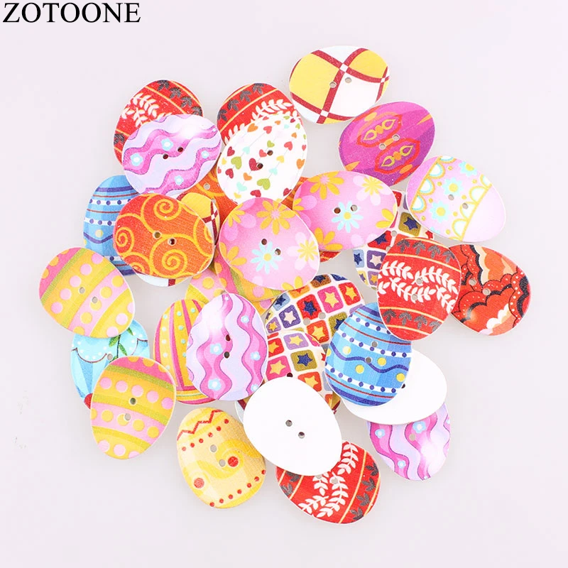 ZOTOONE 100 шт Красочные Микс Дизайн Модные яйца деревянные пуговицы пасхальные