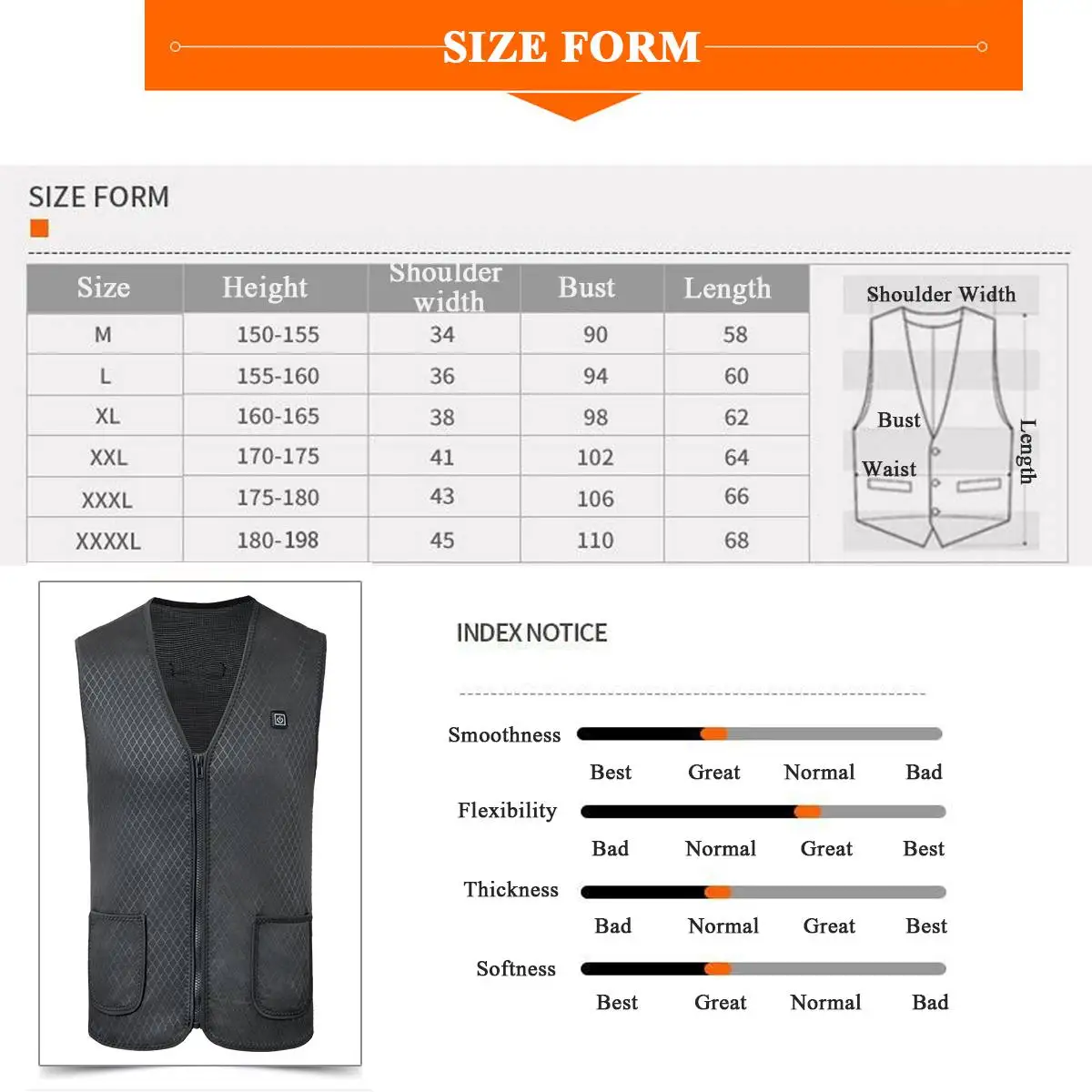 

Men Women Autumn Winter USB Charging Heating Vest Smart Electric Heating Vest Warm Vest 5 Zone Heating Coat Washable Thermal