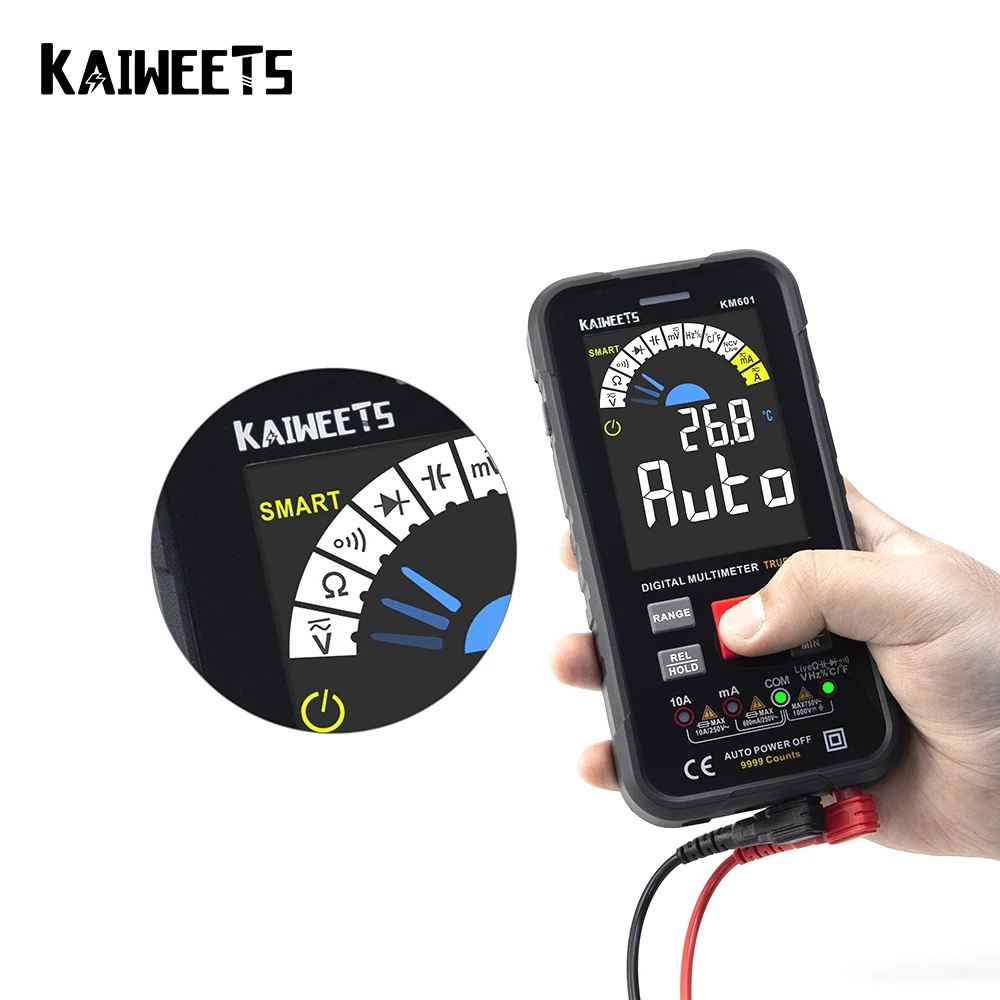 Цифровой мультиметр KAIWEETS KM601 10 А 9999 отсчетов |