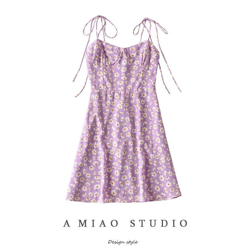 Новые летние Стиль Женская французская в стиле ретро с романтичным рисунком