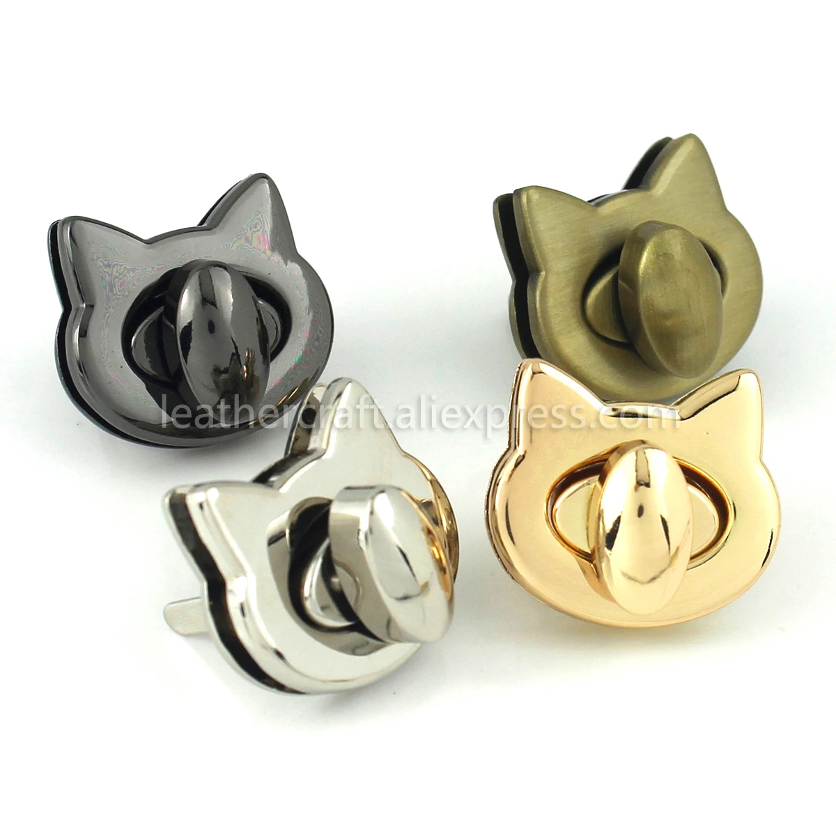 1 шт. металлическая милая сумка в виде кота с поворотным замком|Пряжки и крючки| |