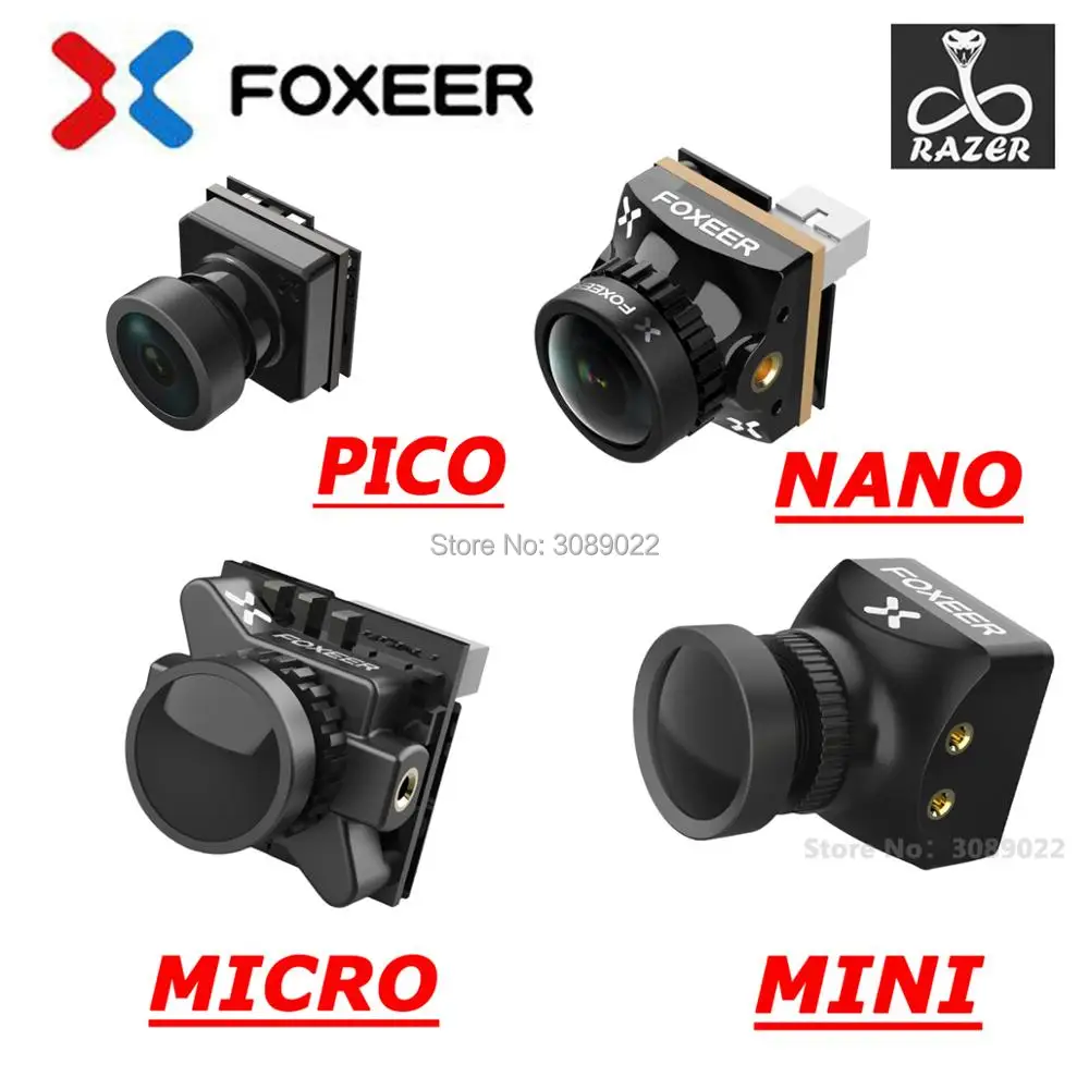 Foxeer Razer Mini / Micro/ NANO 1200TVL PAL/NTSC переключаемая камера 4:3 16:9 FPV для гоночного дрона