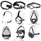 Кляп-маска с шарикомуплотнительное кольцопробка для пенисаКрючок для носаповязка на глаза кожаная шлейка для головы SM фиксация орального секса игрушка для орального секса