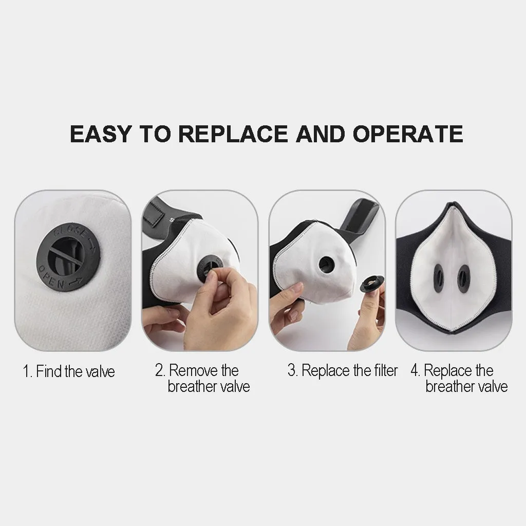 

Outdoor Mask With Filter Activated Carbon Pm 2.5 Anti-pollution Face Masks Dustproof Windproof Mouth Mask Respirator#y30