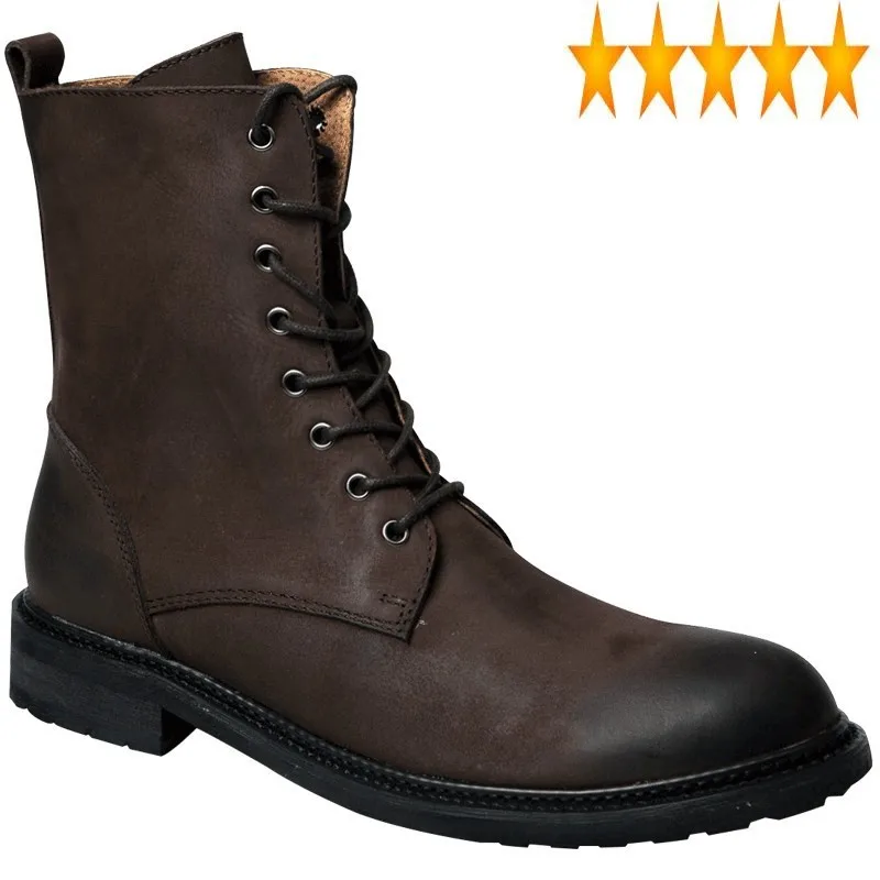 

Shoes Men British Vintage Style Genuine Leather Military Army High Quality Work & Safety Winter Desert Boots Plus Size