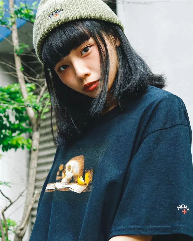 

New Noah Skull print T shirts tees Out Wear Men Women High Quality Casual Cotton T shirt Streetwear