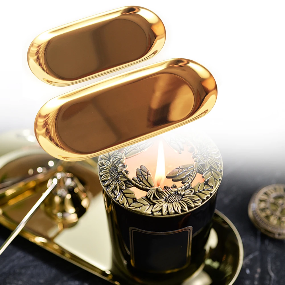 

Nordic Stainless Steel Storage Tray Luxurious Gold Silver Oval Plate Iron Fruit Dessert Plate Jewelry Tray Decorative L Size