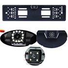 Автомобильная рамка для номерного знака европейского стандарта, камера заднего вида, водонепроницаемая камера ночного видения, резервная камера заднего вида с 4 или 8 12 светодисветильник дами