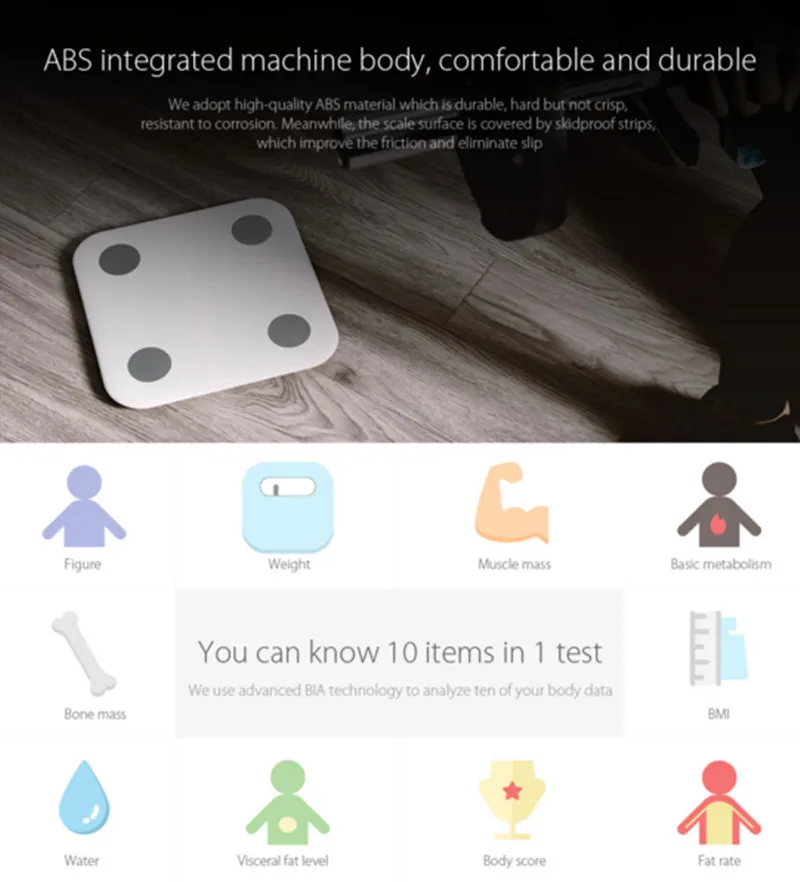 Mi Smart Scale 2 Mi Fit приложение и состав тела Монитор Жира тела Bmr экран флуоресцентный экран и Bigfoot Pad Whit